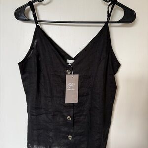 H&M Ebony Linen Camisole with Buttons